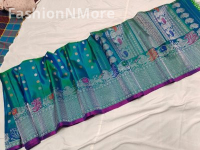 Pure Silk Handloom Saree Meenakari Turning Border Gadwal Saree