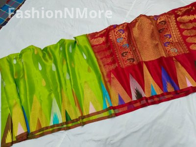 Pure Silk Handloom Saree Meenakari Turning Border Gadwal Saree