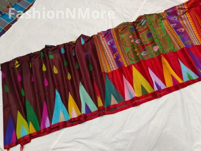 Pure Silk Handloom Saree Meenakari Turning Border Gadwal Saree