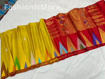 Pure Silk Handloom Saree Meenakari Turning Border Gadwal Saree