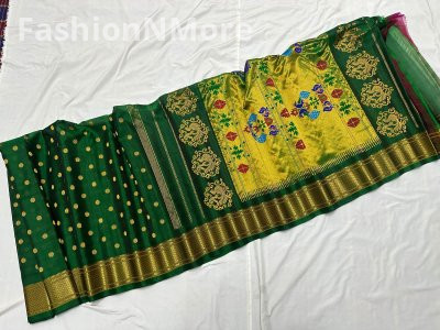 Pure Handloom Tussar Kalanjali Paithani