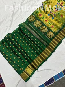 Pure Handloom Tussar Kalanjali Paithani