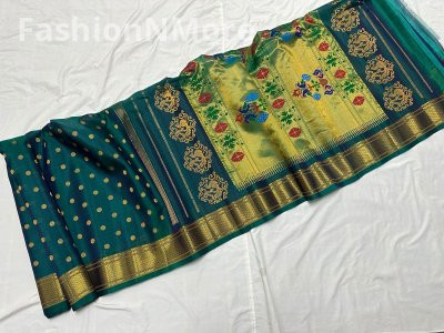 Pure Handloom Tussar Kalanjali Paithani