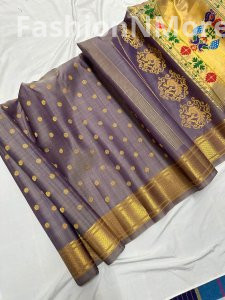 Pure Handloom Tussar Kalanjali Paithani
