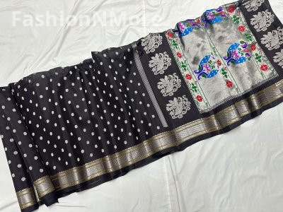 Pure Handloom Tussar Kalanjali Paithani
