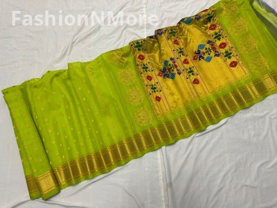 Pure Handloom Tussar Kalanjali Paithani