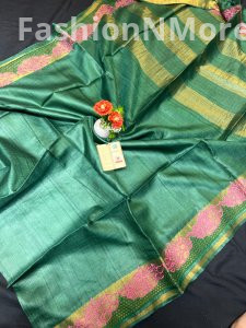 Desi Ghicha Cutwork Pure Tussar Silk Saree – Handwoven Elegance