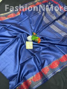 Desi Ghicha Cutwork Pure Tussar Silk Saree – Handwoven Elegance