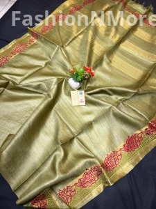Desi Ghicha Cutwork Pure Tussar Silk Saree – Handwoven Elegance