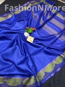 Desi Ghicha Cutwork Pure Tussar Silk Saree – Handwoven Elegance
