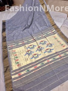 Pure Handloom Cotton Traditional Pallu Paithani