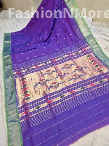 Pure Handloom Cotton Traditional Pallu Paithani
