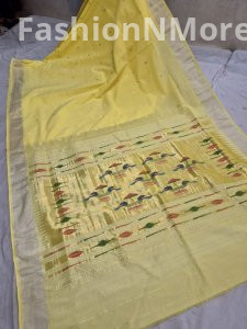 Pure Handloom Cotton Traditional Pallu Paithani