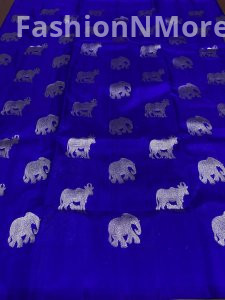 Pure Handloom Borderless Venkatgiri Silk Saree