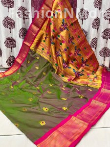 Kadiyal Border Paithani Pure Silk Saree
