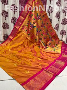 Kadiyal Border Paithani Pure Silk Saree