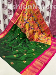 Kadiyal Border Paithani Pure Silk Saree