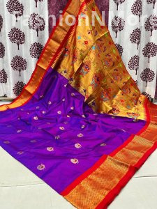 Kadiyal Border Paithani Pure Silk Saree