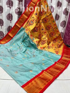Kadiyal Border Paithani Pure Silk Saree