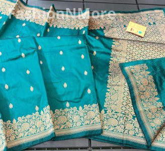 Premium Handloom Kataan Silk Saree with Self Border & Blouse