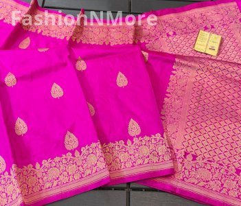 Premium Handloom Kataan Silk Saree with Self Border & Blouse