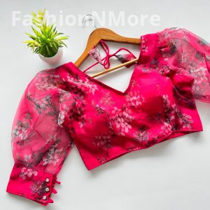 Floral Print Rajbhog Organza Blouse