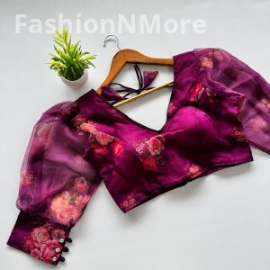 Floral Print Rajbhog Organza Blouse