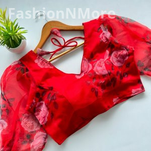 Floral Print Rajbhog Organza Blouse