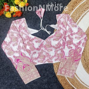 Exclusive Plus Size Partywear Pure Dola Silk Blouse with Full Sleeves