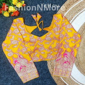 Exclusive Plus Size Partywear Pure Dola Silk Blouse with Full Sleeves