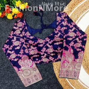 Exclusive Plus Size Partywear Pure Dola Silk Blouse with Full Sleeves