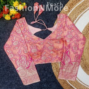 Exclusive Plus Size Partywear Pure Dola Silk Blouse with Full Sleeves