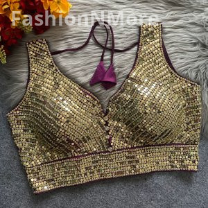 Real Mirror & Stone Handwork Blouse – Party & Navratri Special
