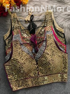Real Mirror & Stone Handwork Blouse – Party & Navratri Special