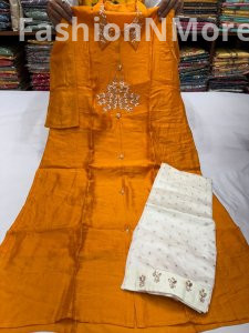 Hand Embroidered Masleen Co-ord Set with Patchwork & Pant