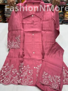 Embroidered Masleen Co-ord Set with Matching Pant