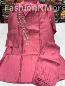 Masleen Hand-Embroidered Coord Set with Pant