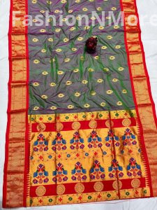 Kadiyal Border Pure Silk Paithani Saree