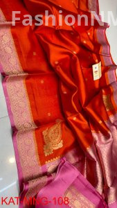 Pure Raw Mango Silk Handloom Saree