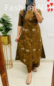 Designer Abstract Print Co-ord Set in Fine Cotton