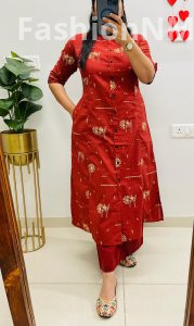 Designer Abstract Print Co-ord Set in Fine Cotton