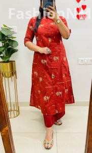 Designer Abstract Print Co-ord Set in Fine Cotton