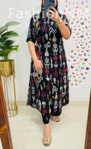 Jaipuri Mughal Ikkat Print Cotton Flex Co-ord Set