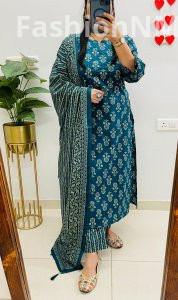 Designer Jaipuri Azrak Print Cotton Suit