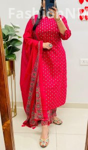 Designer Ajrakh Print Cotton Suit