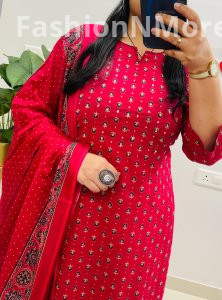 Designer Ajrakh Print Cotton Suit