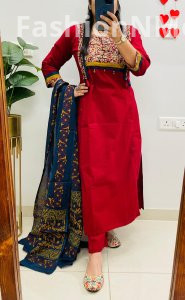 Ajrakh Prints in Dhabu Cotton Suit