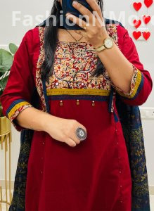 Ajrakh Prints in Dhabu Cotton Suit