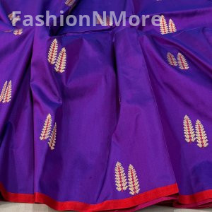 Handwoven Banaras Pure Katan Silk Saree – Copper Zari Brocade