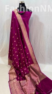 Exclusive Pure Handloom Banarasi Katan Silk Saree – Antique Zari Weave